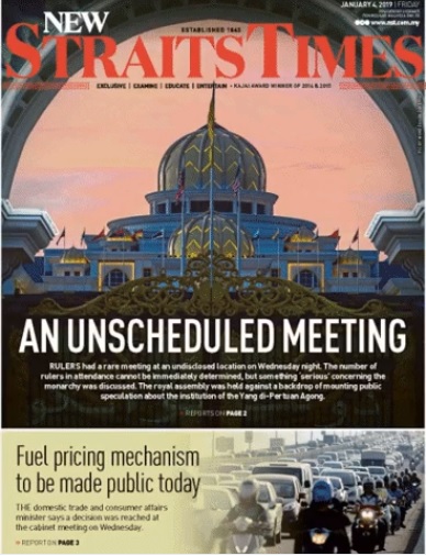 New Straits Times front page