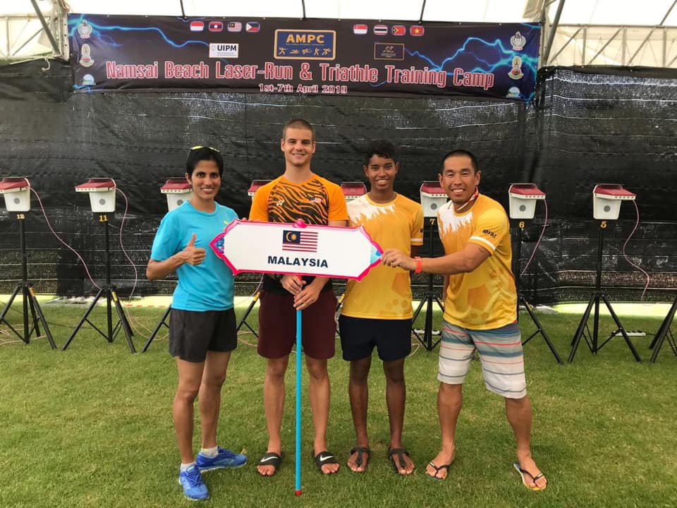 Malaysian team at Namsai Beach Laser-Run, & Training Camp