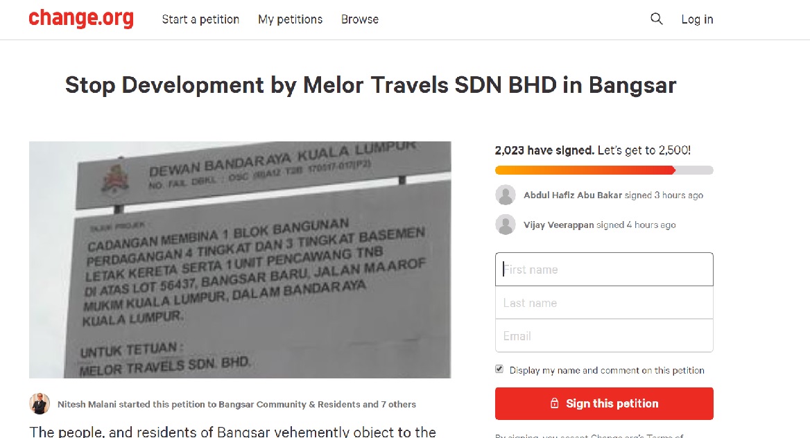 Change.org petition