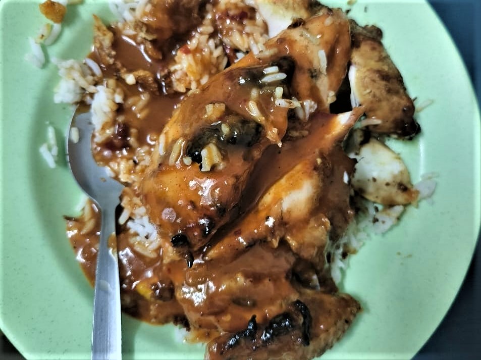 Nasi banjir ayam percik