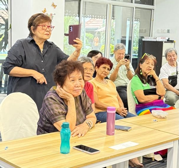 Participants of paying close attention to a 'story teller'.