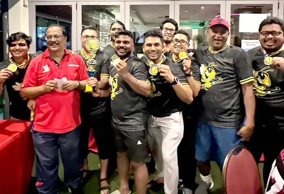 Datuk Dr Johnson Fernandez (in red) with team Lebah at SSU Kelab Aman on Nov 22, 2025.